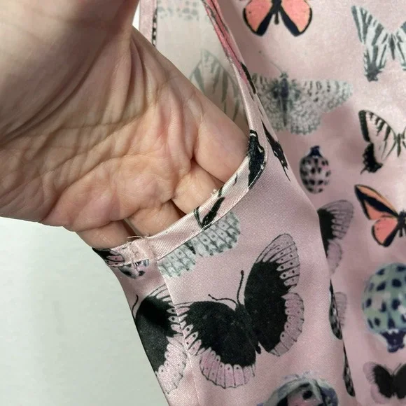 Urban Outfitters Kimchi Blue Butterfly Print Dress Pink Size M Y2K Fairycore - Picture 13 of 15